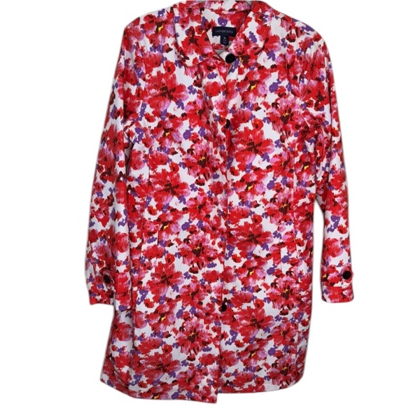 Lands' End Jackets & Blazers - Lands’End Floral All Weather Lightweight Trench Coat Sz M